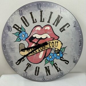 Rolling Stones Wall Clock Tattoo You Tongue Logo Rock Band Collectible Works